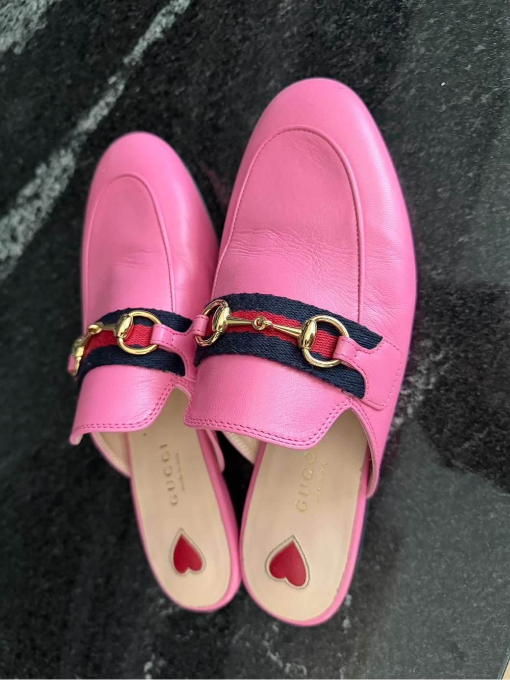 Gucci Fuchsia Leather Horsebit Slip-On Mule - Picture 4 of 4